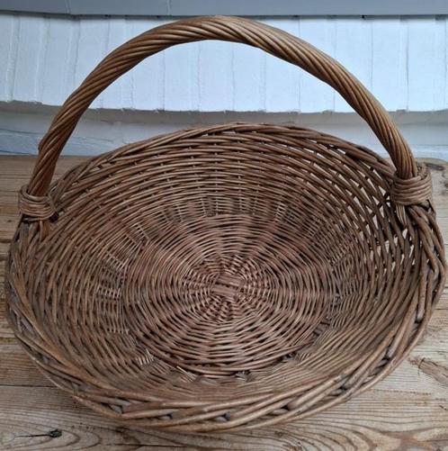 Zeer grote brocante plukmand / mand met hengsel, Antiek en Kunst, Curiosa en Brocante, Ophalen of Verzenden