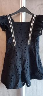 zwarte jumpsuit playsuit met broderie monnalisa maat 116, Overige typen, Meisje, Ophalen of Verzenden, Zo goed als nieuw