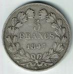 5 francs 1847A zilver Frankrijk, Postzegels en Munten, Verzenden, Frankrijk, Losse munt, Zilver
