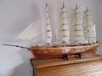 Très grande maquette de bateau en bois 4 mats 155 cm de long, Comme neuf, Enlèvement