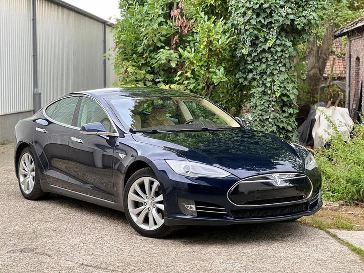 Tesla Model S S60d 2014 185.000 - BTW WAGEN - BATTERIJ KAPOT, Auto's, Tesla, Bedrijf, Te koop, Model S, 360° camera, Achteruitrijcamera