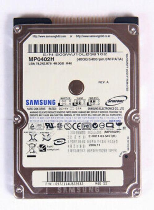 Harddisk laptop 40Gb, Computers en Software, Harde schijven, Gebruikt, Laptop, Intern, HDD, PATA, Ophalen of Verzenden