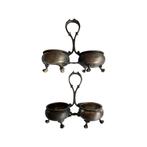 Deux Doubles Salières 1800 Armand Frénais en Métal Argenté, Antiquités & Art, Argent