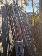 10 Heras hekken en 10 kunstofblokken, Enlèvement, Utilisé, Fer, Clôture en treillis métallique