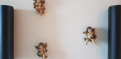 Drie antieke vergulde Engeltjes met certeifcaat in nieuwe st, Antiek en Kunst, Curiosa en Brocante, Ophalen of Verzenden