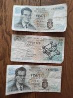 3 oude briefjes van 20 fr, samen 5 euro, Enlèvement ou Envoi