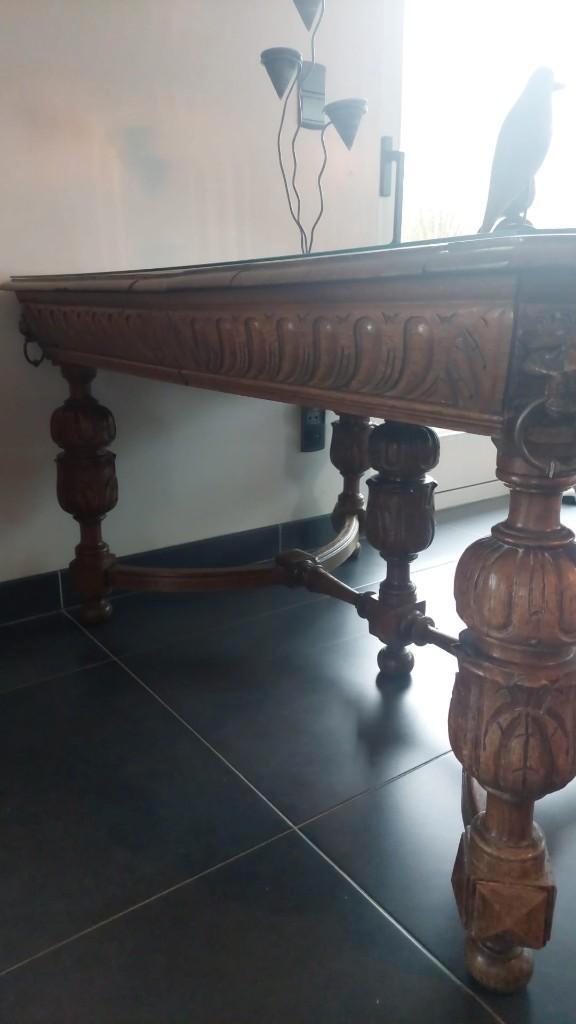 Table ancienne avec plateau en verre, Antiquités & Art, Antiquités | Meubles | Tables, Enlèvement