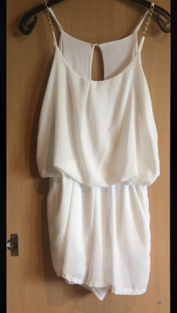 Witte playsuit, Kleding | Dames, Jumpsuits, Zo goed als nieuw, Wit, Verzenden