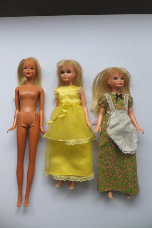 Vintage Barbie poppen Francie, twee Skippers, 1975, Verzamelen, Poppen, Gebruikt, Fashion Doll, Ophalen