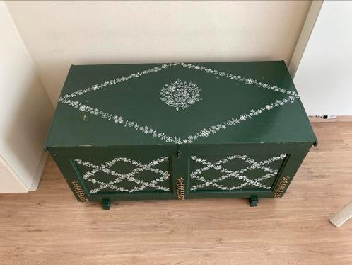 Oude houten koffer, Antiek en Kunst, Curiosa en Brocante, Ophalen