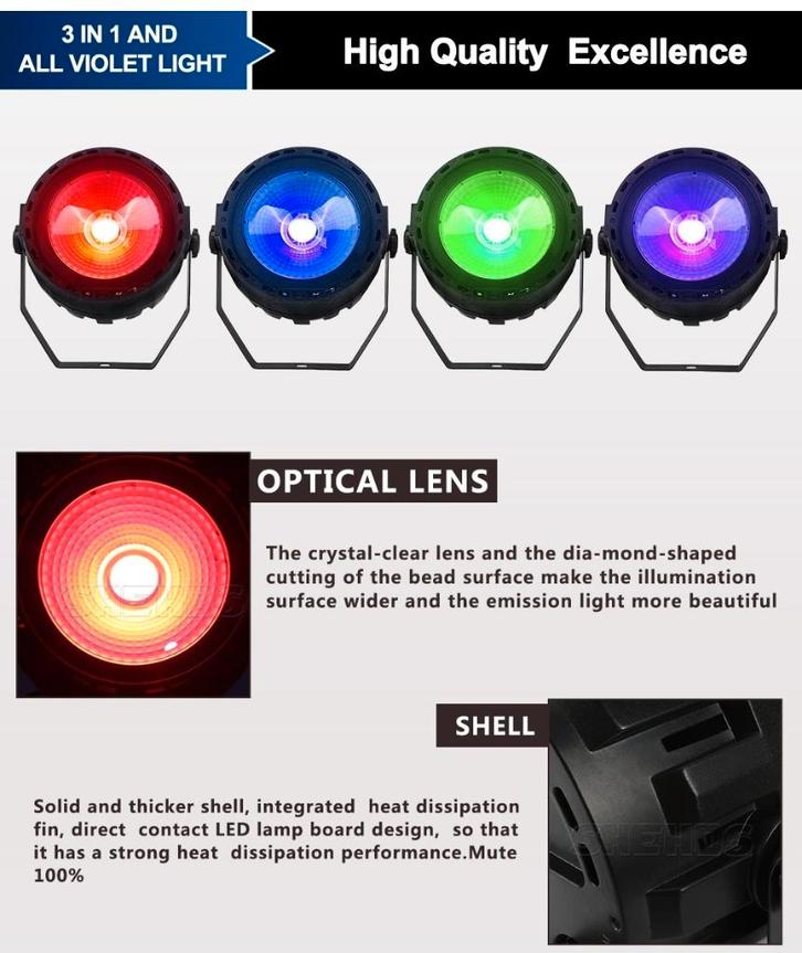 Nieuwe FIRST CLASS 50W COB LED PAR, Muziek en Instrumenten, Licht en Laser, Nieuw, Licht, Geluidgestuurd, Kleur, Stroboscoopeffect