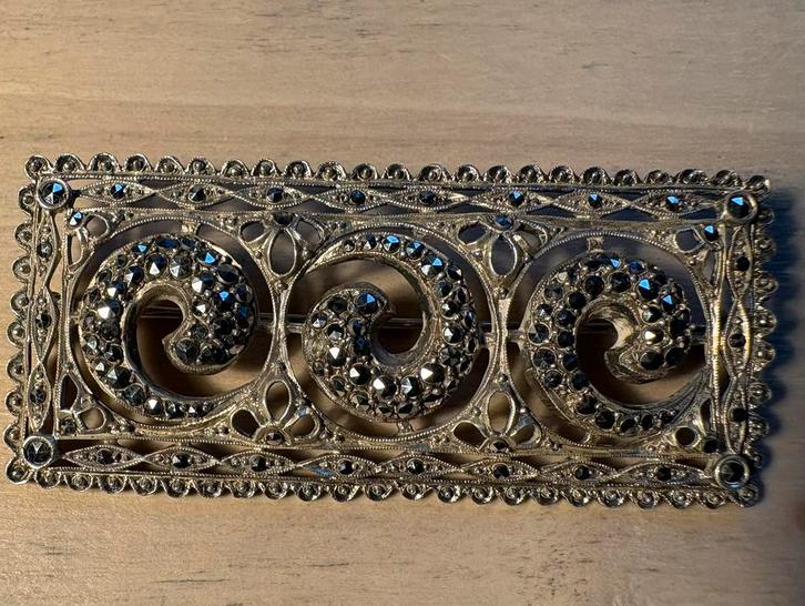 Art deco broche, 835, 15 gr, meesterteken, Bijoux, Sacs & Beauté, Bijoux anciens, Broche, Argent, Enlèvement ou Envoi