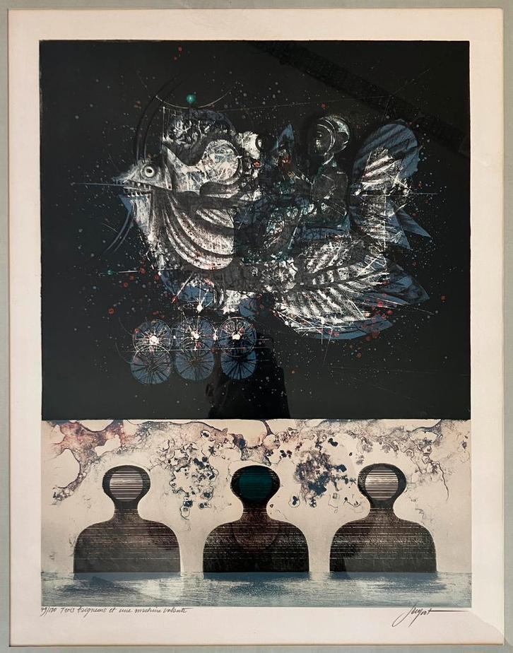 Litho Pierre Jacquot (1929-2009) Trois baigneurs, Antiek en Kunst, Kunst | Litho's en Zeefdrukken, Ophalen