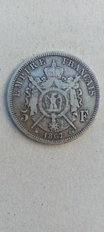 5 Francs 1867 Napoléon III, Postzegels en Munten, Munten | Europa | Euromunten, Zilver, Frankrijk, Losse munt, Overige waardes