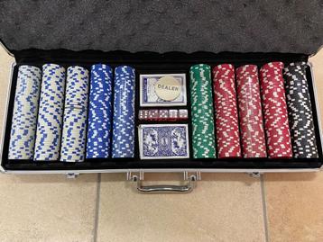 PRO-500 pokerhoesje met chip (metaal) - Nieuw beschikbaar voor biedingen
