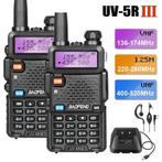 BAOFENG UV-5R III Tri-Band VHF/UHF Walkie Talkie, Telecommunicatie, Portofoons en Walkie-talkies, Nieuw, Portofoon of Walkie-talkie