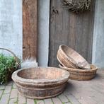 Oude houten olijfbak schaal bak sober stoer landelijk Etage3, Huis en Inrichting, Nieuw, Ophalen of Verzenden