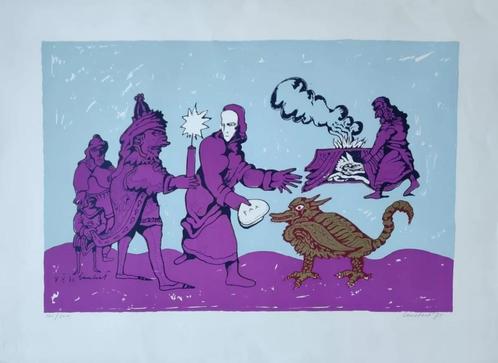 Lithographie LUCEBERT (Amsterdam, 1924 - 1994) - Lithographi, Antiek en Kunst, Kunst | Litho's en Zeefdrukken, Ophalen of Verzenden