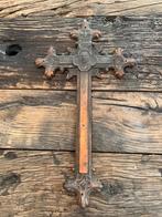 Antiek koperen religieus kruis - koper, Antiek en Kunst, Ophalen of Verzenden