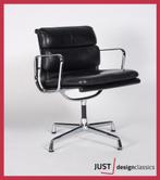 Vitra Eames ea 208 Zwart Leder Chroom (5 beschikbaar), Huis en Inrichting, Vijf, Zes of meer stoelen, Gebruikt, Ophalen of Verzenden