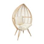 Xenos Eistoel inclusief crèmekleurige kussens, Neuf, Osier ou Rotin, Autres couleurs, Enlèvement