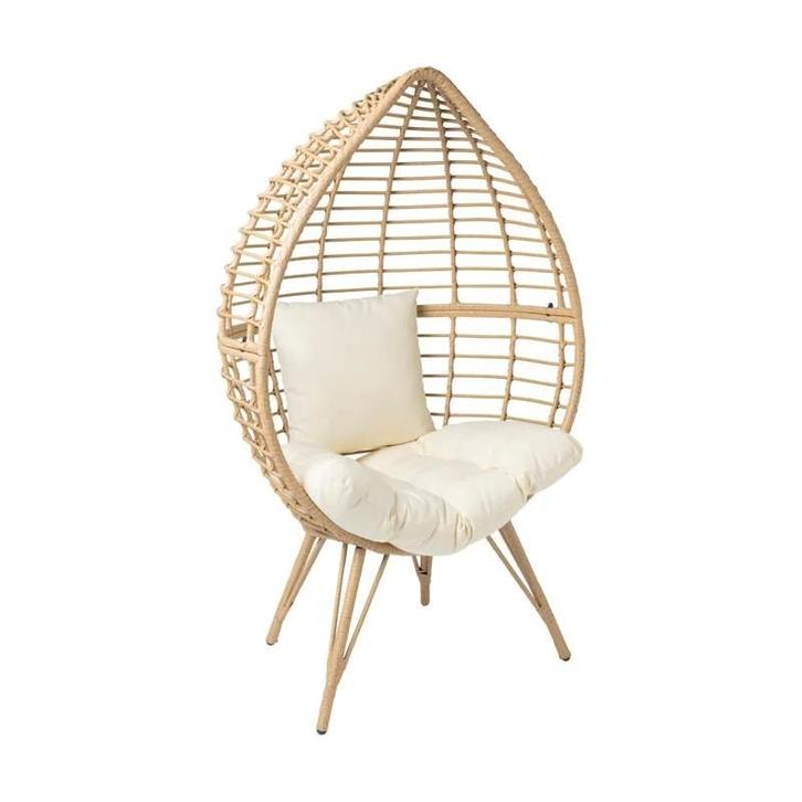 Xenos Eistoel inclusief crèmekleurige kussens, Maison & Meubles, Chaises, Neuf, Une, Osier ou Rotin, Autres couleurs, Enlèvement