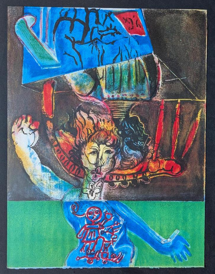 Shaoul Smira - lithographie - 1972 - colorée, Antiquités & Art, Art | Lithographies & Sérigraphies, Enlèvement ou Envoi