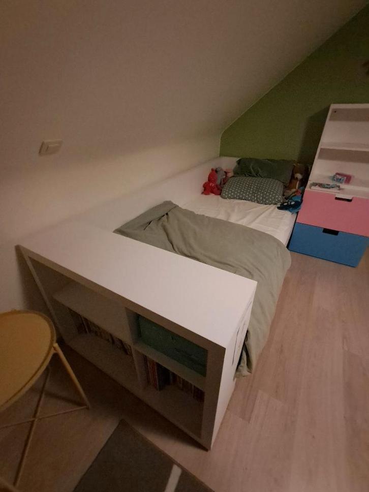 1-persoonsbed, Maison & Meubles, Chambre à coucher | Lits, Utilisé, Une personne, 100 cm, Autres dimensions, Bois, Blanc, Enlèvement