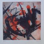 GÜNTHER KRAUS / ABSTRACTIE / KLEURETS / 50x35cm / SIG / 1960, Antiek en Kunst, Kunst | Litho's en Zeefdrukken, Ophalen of Verzenden