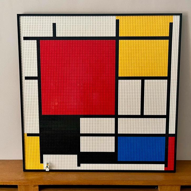 Lego MOC eerbetoon Piet Mondriaan 78x78cm! Exclusief, Kinderen en Baby's, Speelgoed | Duplo en Lego, Zo goed als nieuw, Lego, Losse stenen
