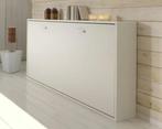 Bedkast, Ophalen, 90 cm, Eenpersoons, Wit