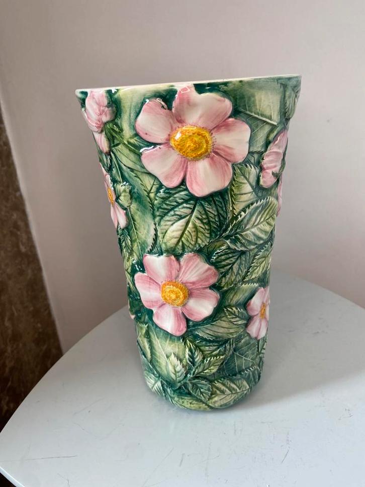 Vintage Italiaanse majolicavaas, Antiek en Kunst, Antiek | Vazen, Ophalen of Verzenden