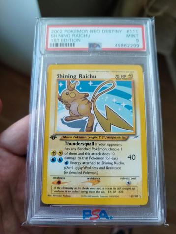 Shining Raichu brillant Ed1 PSA 9 neo Destiny 111/105 