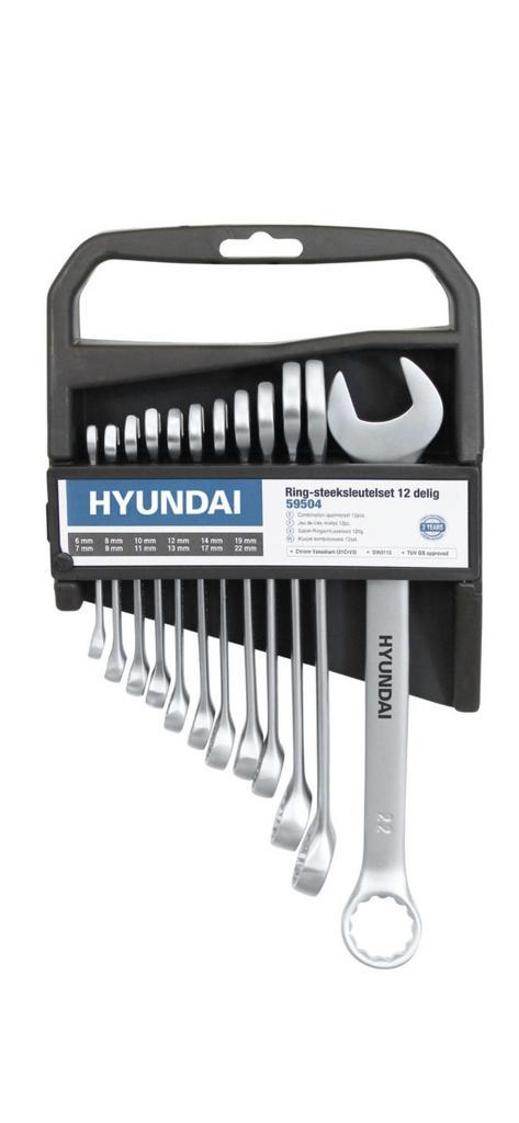 Steek- en ringsleutelset Hyundai 12 st., Doe-het-zelf en Bouw, Gereedschap | Handgereedschap, Nieuw, Ophalen of Verzenden