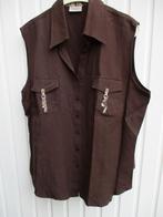 Bruin hemd / gilet met kraag / debardeur mt 48 - 50, Kleding | Dames, Grote Maten, Ophalen of Verzenden, Nieuw, Bruin, Blouse of Tuniek