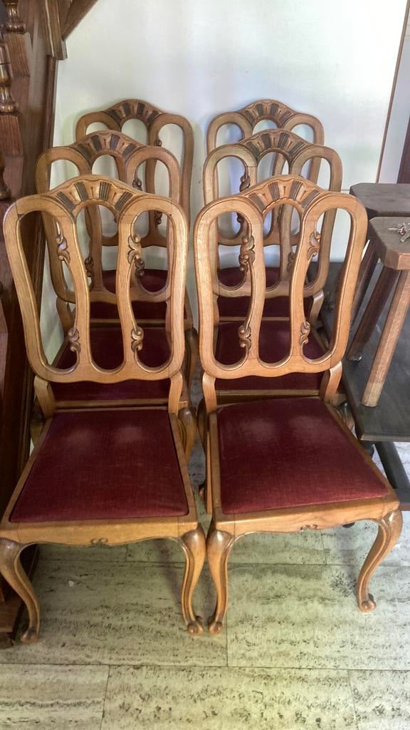 6x houten stoelen, Antiquités & Art, Antiquités | Meubles | Chaises & Canapés, Enlèvement