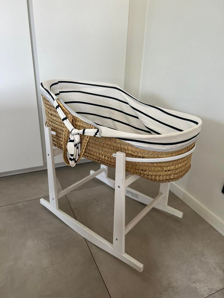 Rieten babymand combinatie, Ophalen, Gebruikt, Wieg