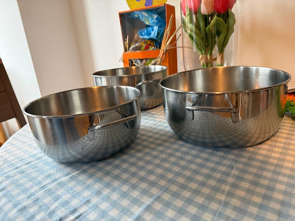 Lot de 3 casseroles Lagostina irradial inox, Enlèvement ou Envoi, Utilisé, Inox, Casserole ou Cocotte-minute