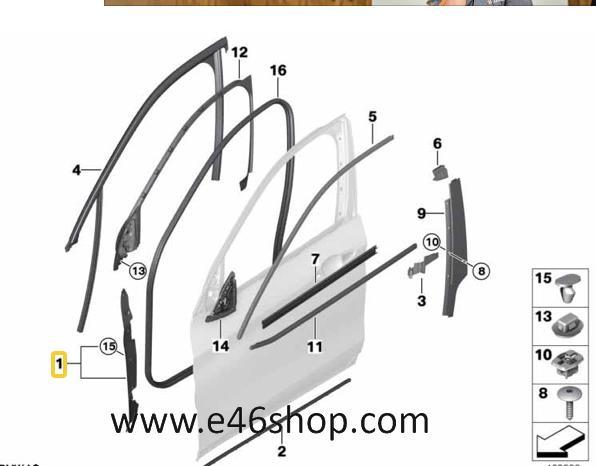 DEUR AFDICHTING VOORDEUR RECHTS BMW X1 OE 51767349644, Auto-onderdelen, Carrosserie, Deur, BMW, Nieuw, Ophalen of Verzenden