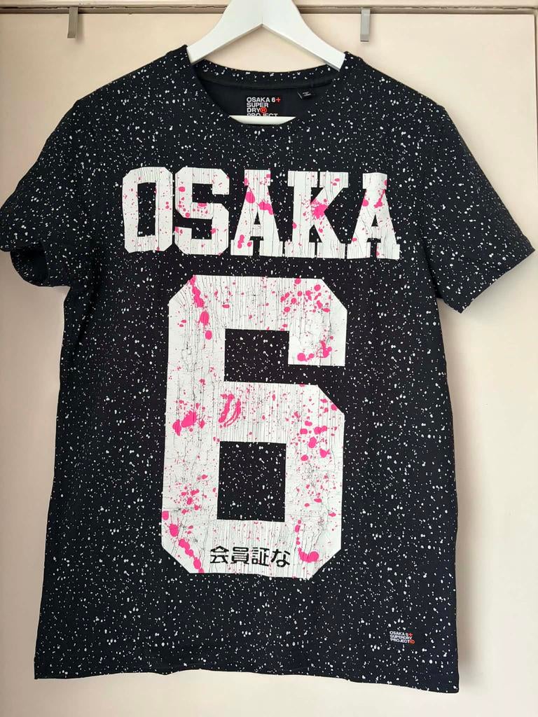 Superdry T-shirt OSAKA 6+ maat M, Zwart
