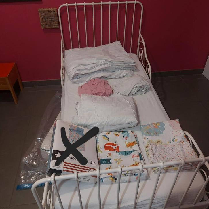 Meegroeibed ikea minnen + bedlinnen, Kinderen en Baby's, Kinderkamer | Bedden, Matras, Ophalen