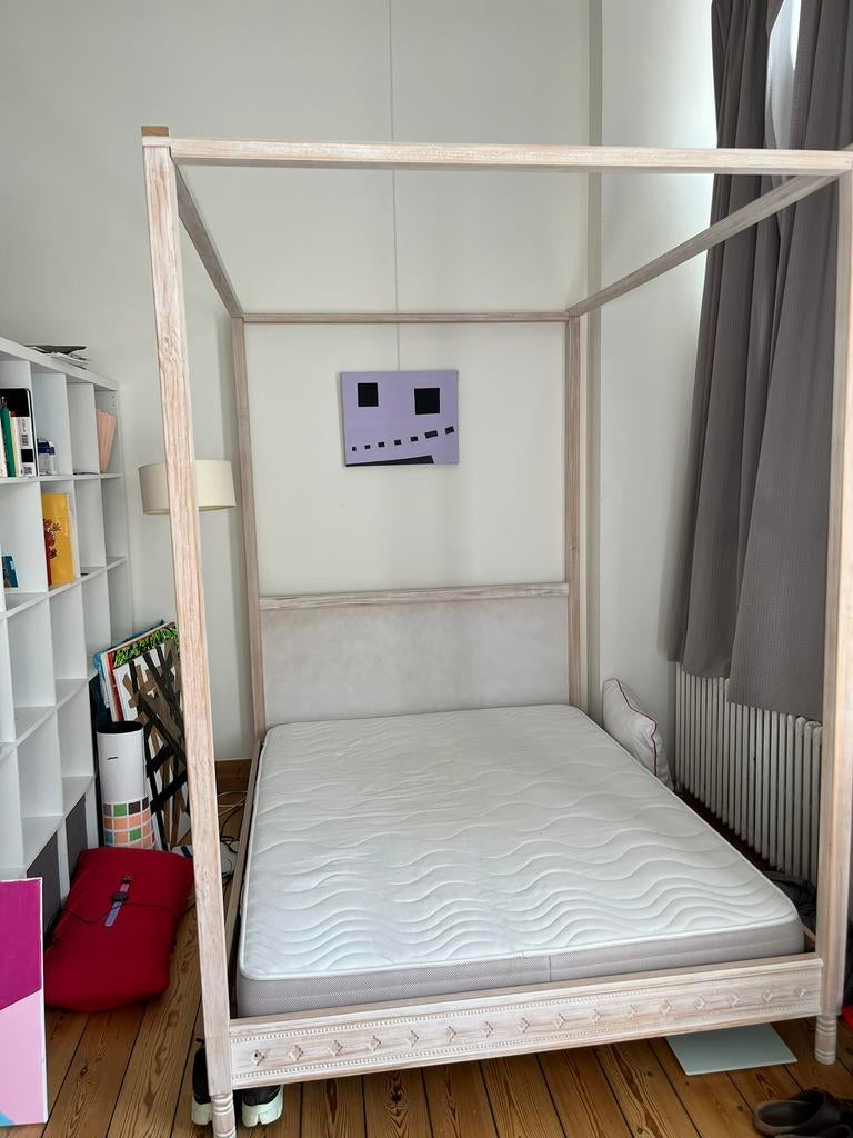 Lit double 140 x 190 maison du monde, Enlèvement, Comme neuf