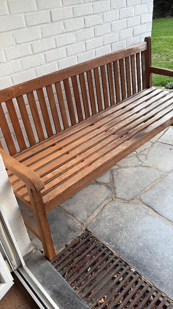 Deux bancs en bois pour jardin, Jardin & Terrasse, Bancs de jardin, Utilisé, Bois, Enlèvement