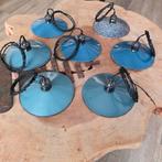 Vintage industriële geëmailleerd stalen fabriekshanglampen., Antiek en Kunst, Ophalen of Verzenden