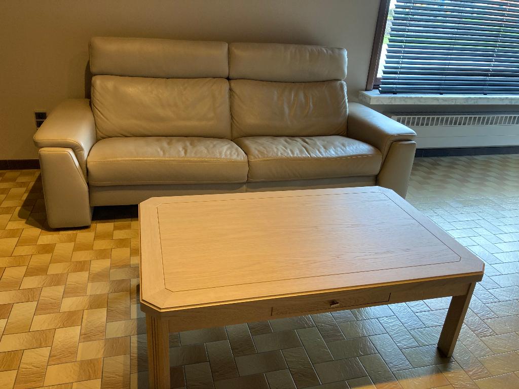 salonzetel + salontafel, 200 à 250 cm, Comme neuf, Enlèvement, Bois