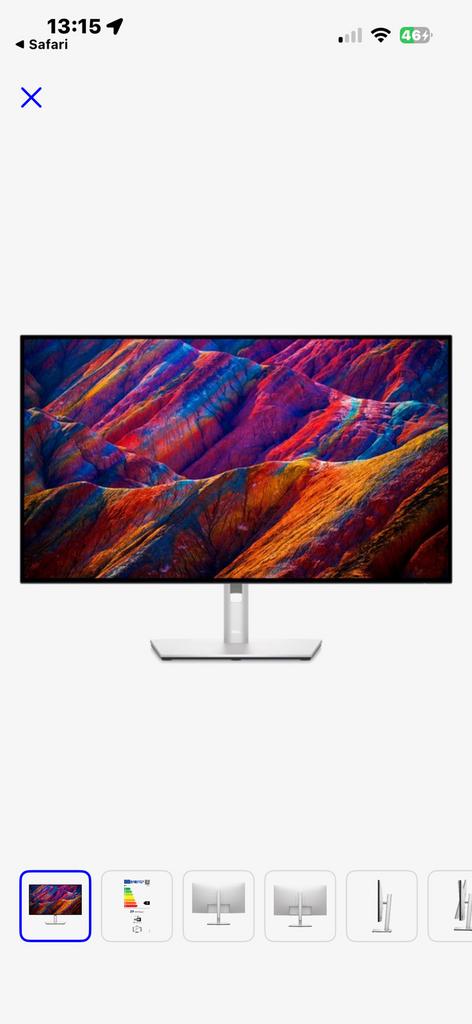 Dell Ultrasharp U3223QE met USB-C Dock, Ophalen, IPS, In hoogte verstelbaar, USB-C