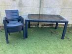 Tafel en 4 stoelen, Ophalen, 4 zitplaatsen, Kunststof, Gebruikt