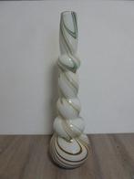 Prachtige vintage vaas in glas 58cm , mooie vorm/patroon, Ophalen