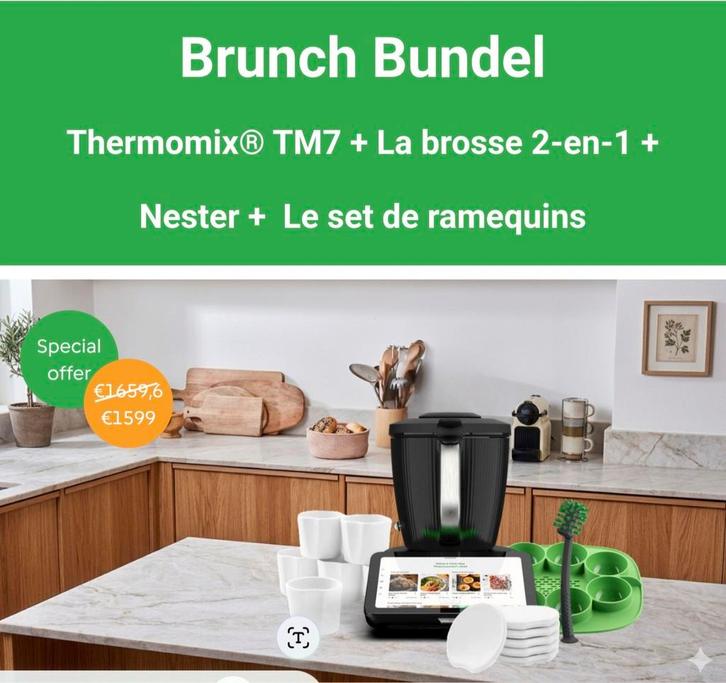 TM7+BROSSE +NESTER +SET DE RAMEQUINS  1599€ 🤩, Elektronische apparatuur, Keukenmixers, Nieuw, 2 tot 3 liter, 3 snelheden of meer