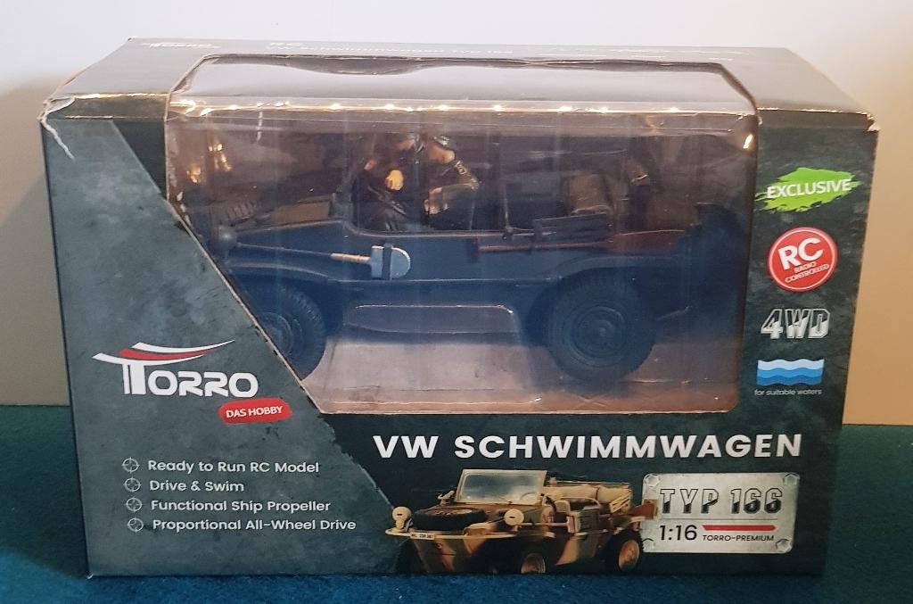 Torro RC VW Schwimmwagen T166 (1:16) Parfait état RTR, Neuf, Voiture on road, Échelle 1:16, Électro